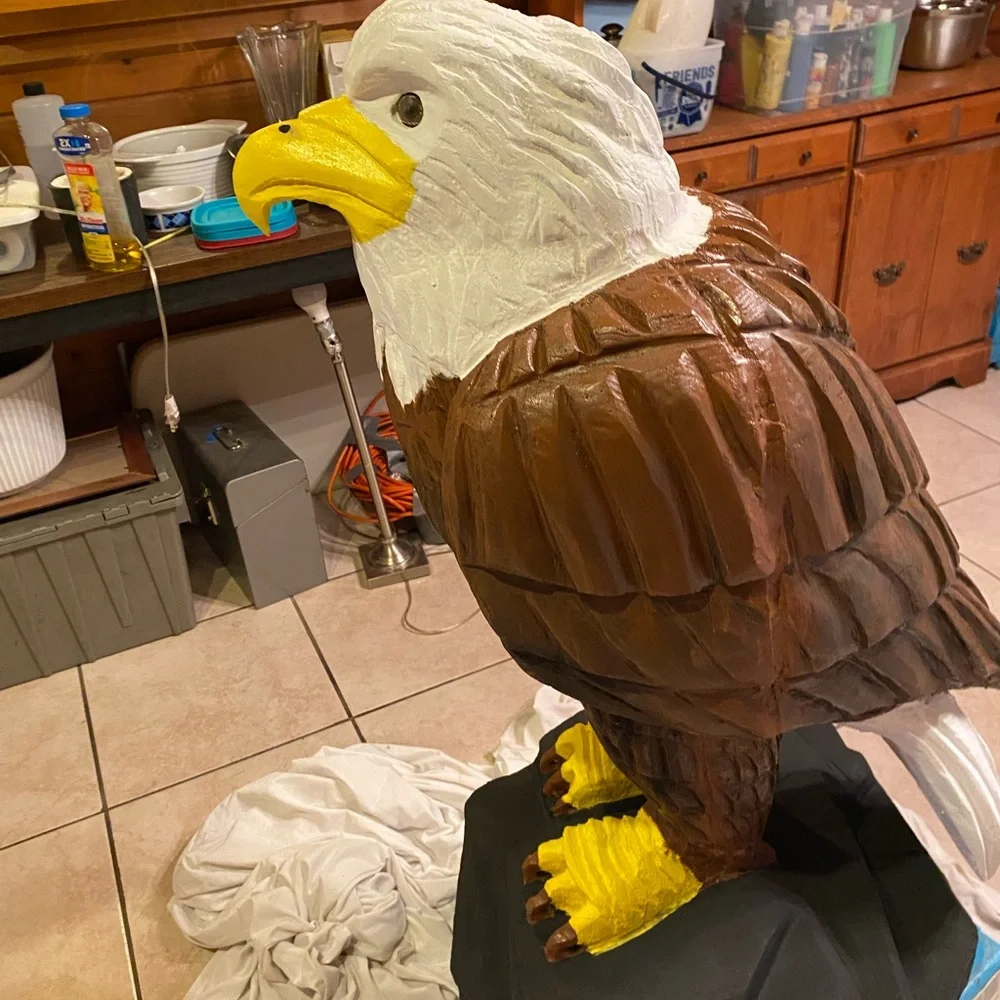 Brown and White Eagle Bird Statue